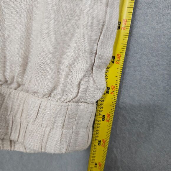 Nicloe Miller Linen Cargo Joggers Size Large European Flax Pull On Pants - Picture 6 of 6